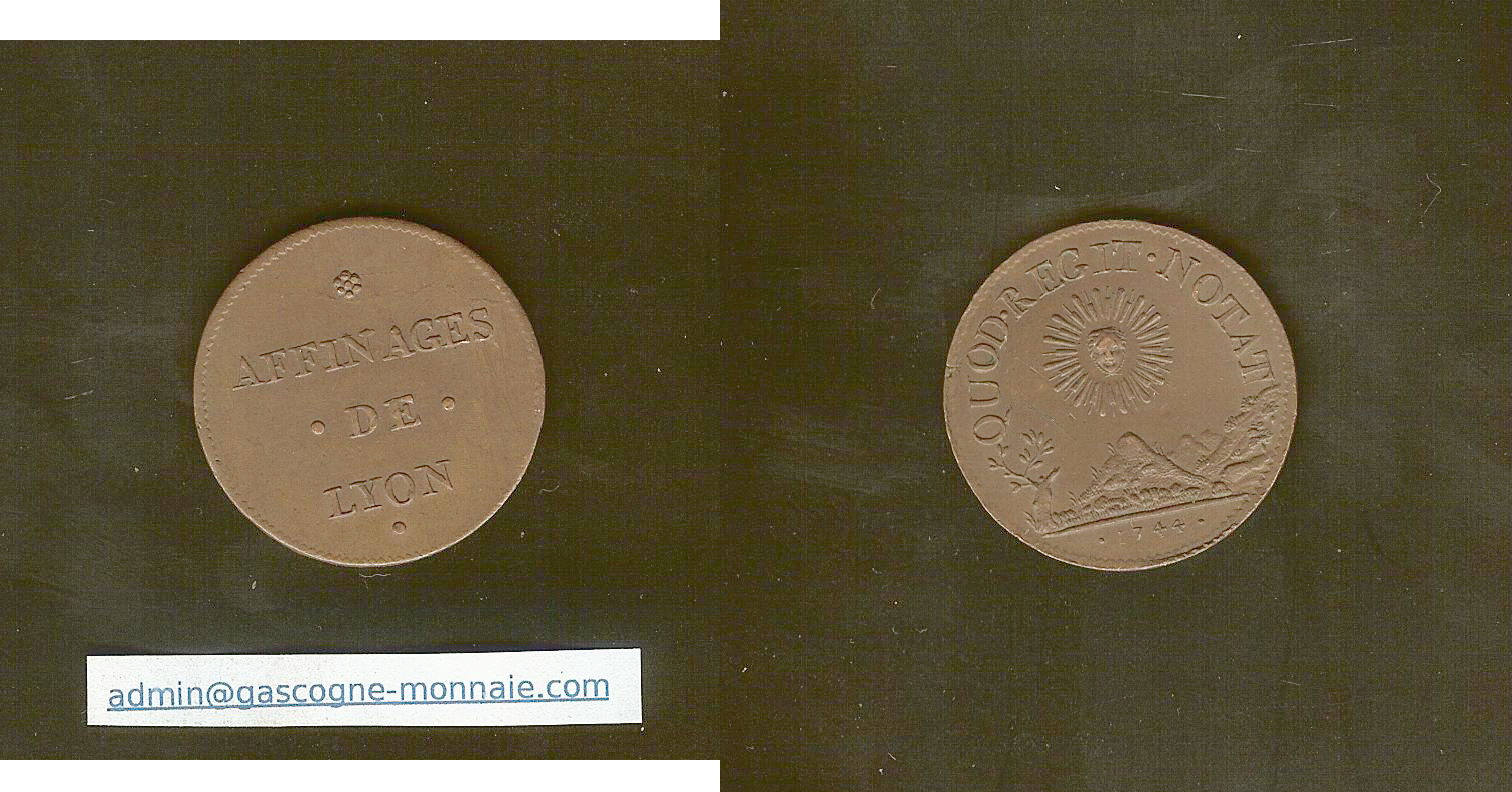 Affinages of Lyon token dated 1744 AU
